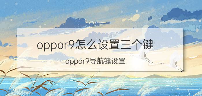 oppor9怎么设置三个键 oppor9导航键设置？